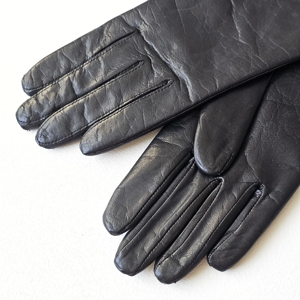 Vintage '95Isotoner Real Leather Gloves Women Cashmere Lined Soft Lambskin *Read